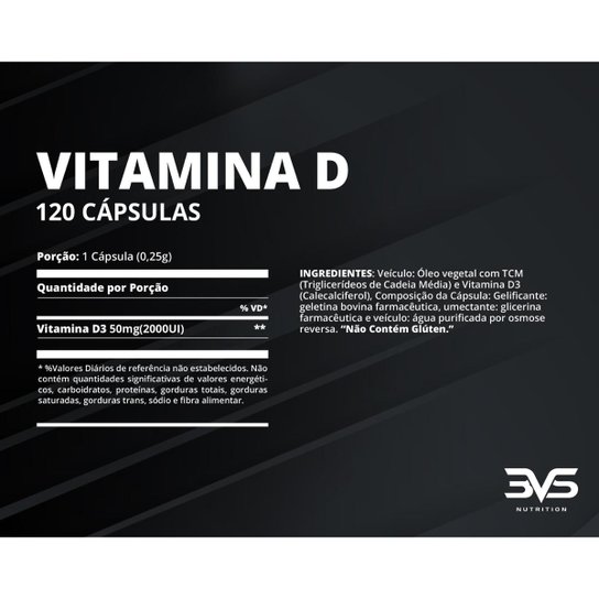 Vitamina D3 75 Cápsulas 3VS Nutrition