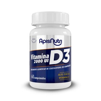 Vitamina D3 Colecalciferol 2000UI Apisnutri 60 cápsulas 280mg