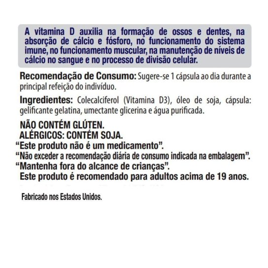 Vitamina Ultra D3 2.000 Ui Vitgold 60 cápsulas