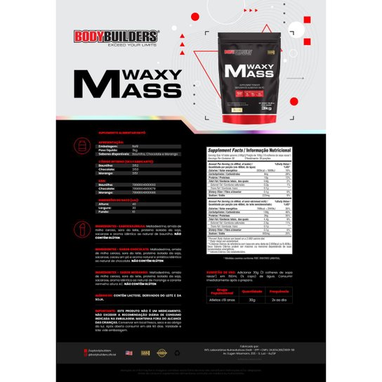 Waxy mass 3kg+Waxy Maize 800g+Six 6 lipo black 120 cáps - Bodybuilders