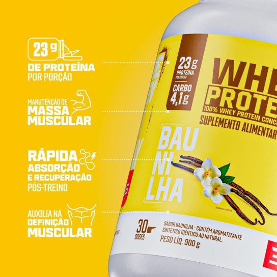 Whey 100% Concentrada 900g 3VS Nutrition