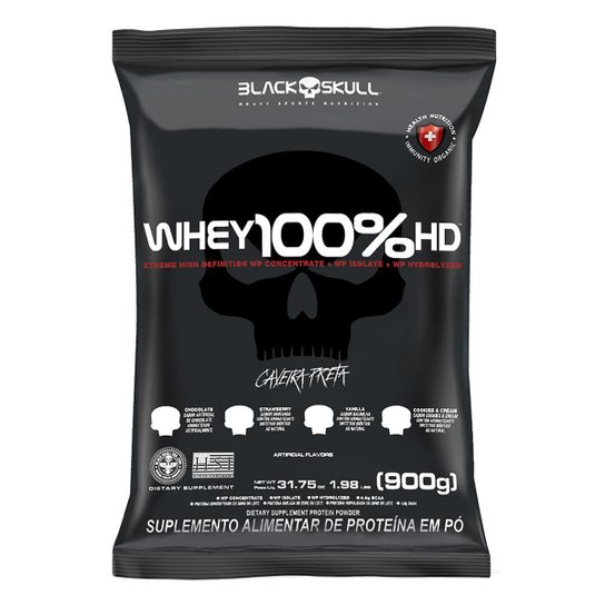 WHEY 100% HD (WPC, WPI E WPH) - 900G - REFIL - BLACK SKULL
