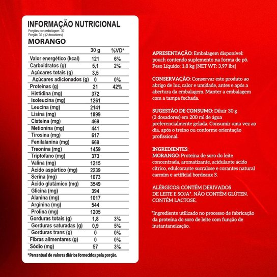 Whey 100% Pure - Refil (1,8 Kg) - Integralmédica