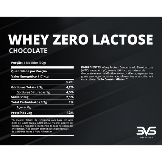 Whey 3VS Nutrition Zero Lactose 900g