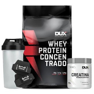 Whey Baunilha Dux 1,8Kg + Creatina + Coqueteleira