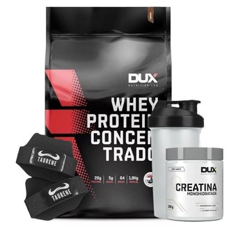 Whey Concentrado Cookies 1,8Kg +  Creatina Luva  - Dux