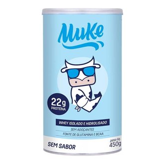 Whey Isolado e Hidrolisado +Mu – Sem Sabor - Muke 450g