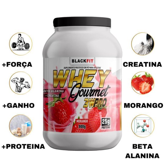 Whey Morango Creatina + Coqueteleira