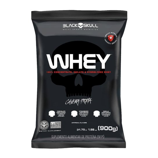Whey Protein (Wpi, Wpc, Wph) - 900G - Refil - Black Skull