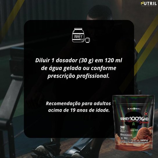 Whey Protein 100 HD Pote GOURMET Black Skull Isolado Hidrolisado Concentrado