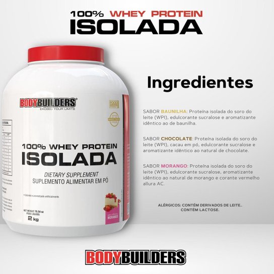 Whey Protein 100% Isolada 2kg - Bodybuilders