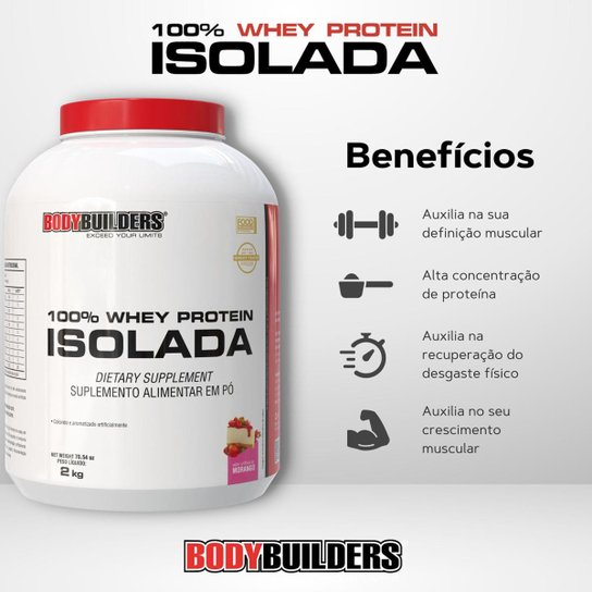 Whey Protein 100% Isolada 2kg - Bodybuilders