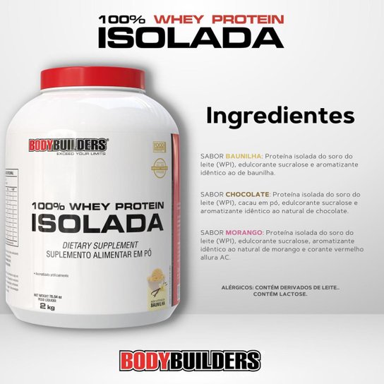 Whey Protein 100% Isolada 2kg - Bodybuilders
