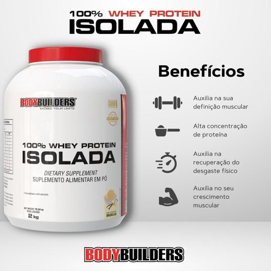 Whey Protein 100% Isolada 2kg - Bodybuilders