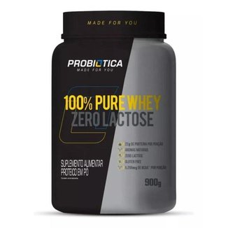 WHEY PROTEIN 100% PURE WHEY ZERO LACTOSE POTE 900G MORANGO SABOR:MORANGO;TAMANHO:900G;GÊNERO:UNISSEX