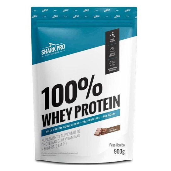 Whey Protein 100% Whey Refil 900g Sabor Chocolate Shark Pro
