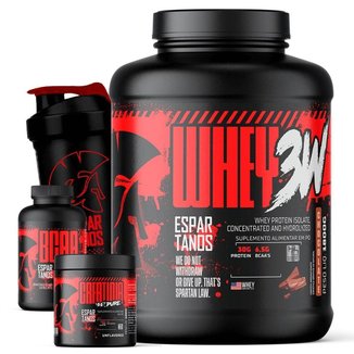 Whey Protein 3w 1,8Kg + Bcaa + Creatina + Shaker