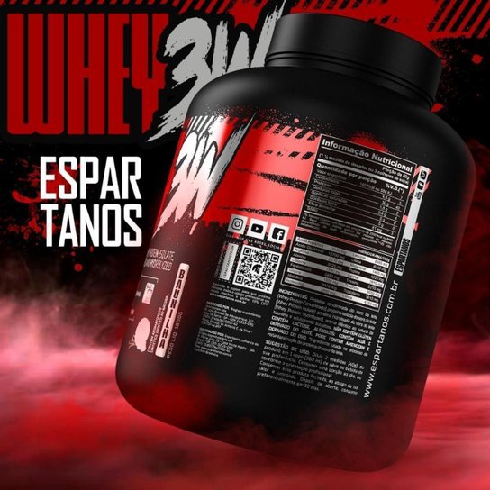 Whey Protein 3W Concentrado Isolado e Hidrolisado 1,8Kg - Top Whey 3w Máximo Desempenho Espartanos