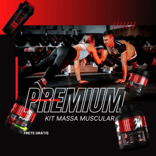 Whey Protein 3W Concentrado Isolado Hidrolisado 1,8Kg + Creatina Pura 300g + Pré Treino 300g + Copo