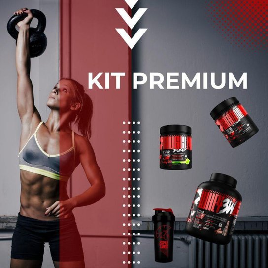 Whey Protein 3W Concentrado Isolado Hidrolisado 1,8Kg + Creatina Pura 300g + Pré Treino 300g + Copo