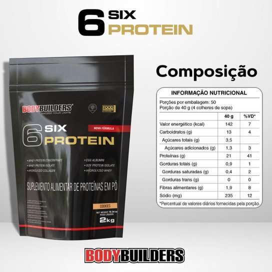 Whey Protein 6 Six Protein 2kg Refil - Bodybuilders