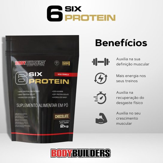 Whey Protein 6 Six Protein 2kg Refil - Bodybuilders