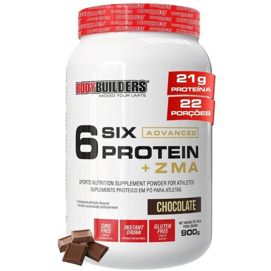 Whey Protein 6 Six Protein Advanced com ZMA 900g – Bodybuilders