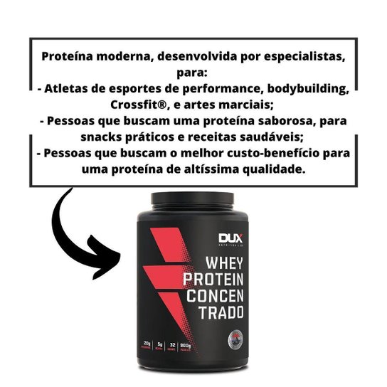 Whey Protein Concentrado Dux Nutrition 900g -Sabores Top