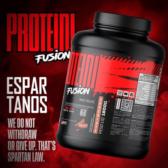 Whey Protein Fusion Isolate 1,8kg + 2x Creatina + 2x Bcaa - Espartanos