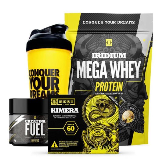 Whey Protein Mega + Kimera Thermo + Creatina Fuel 150g + Coqueteleira