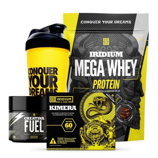 Whey Protein Mega + Kimera Thermo + Creatina Fuel 150g + Coqueteleira
