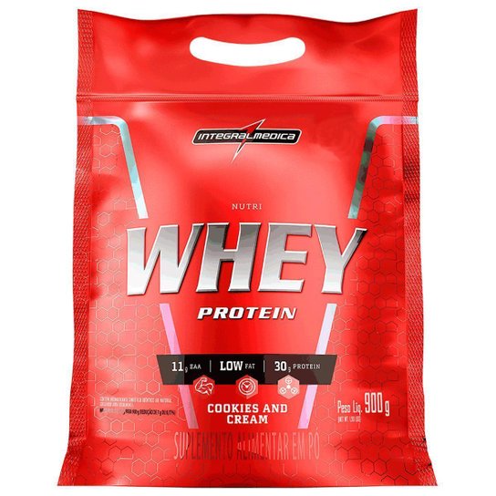 Whey protein Nutri Isolado Concentrado Cookie 900g Refil + Coqueteleira - Integralmedica