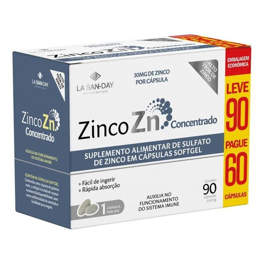 Zinco Concentrado (90 Cápsulas) - LaSanDay